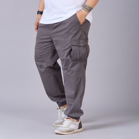 Mens Plus Size Cargo Jogger – Built for Comfort, Made for Movement-Grey