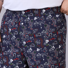 Navy Red Printed boxer