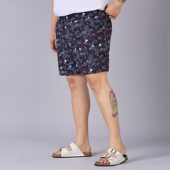 Navy Red Printed boxer