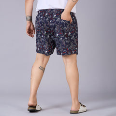 Navy Red Printed boxer