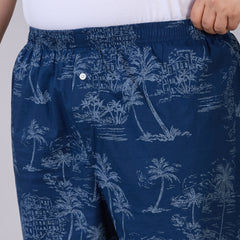 Navy Tropical Printed Boxer - BX010