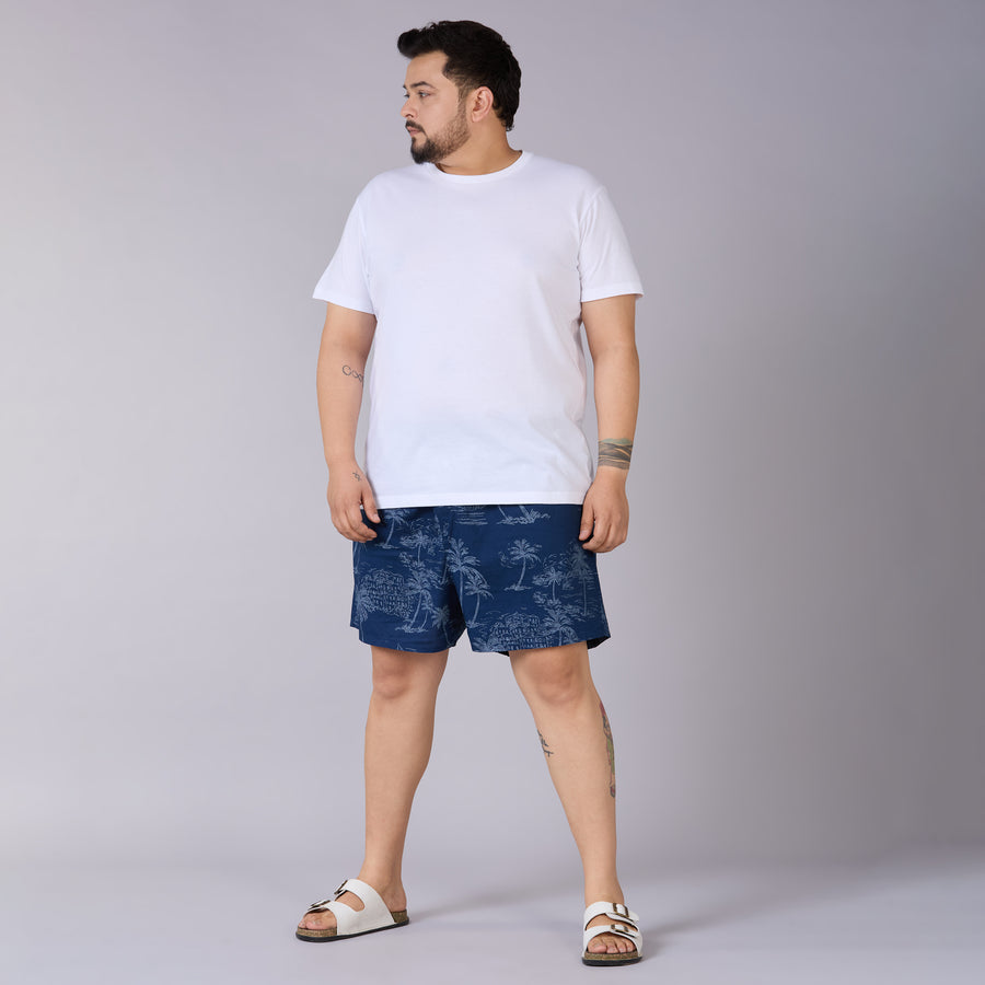 Navy Tropical Printed Boxer - BX010