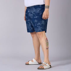 Navy Tropical Printed Boxer - BX010