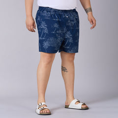 Navy Tropical Printed Boxer - BX010