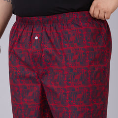 Red - Typographic Printed Boxer - BX011