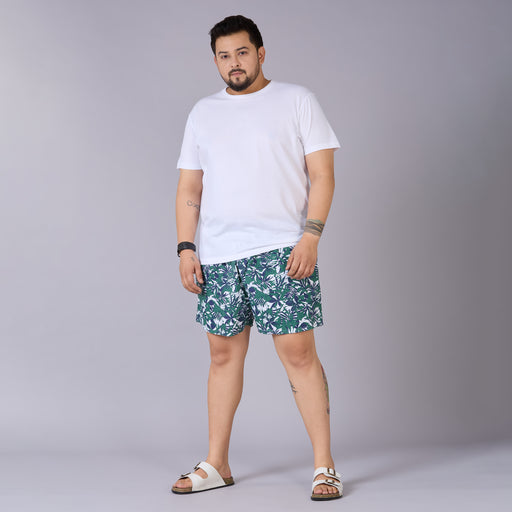 Green Tropical Printed Boxer- BX012