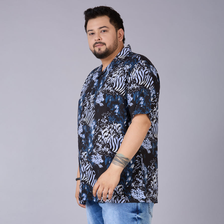 Plus Size Men's Abstract Print Shirt
