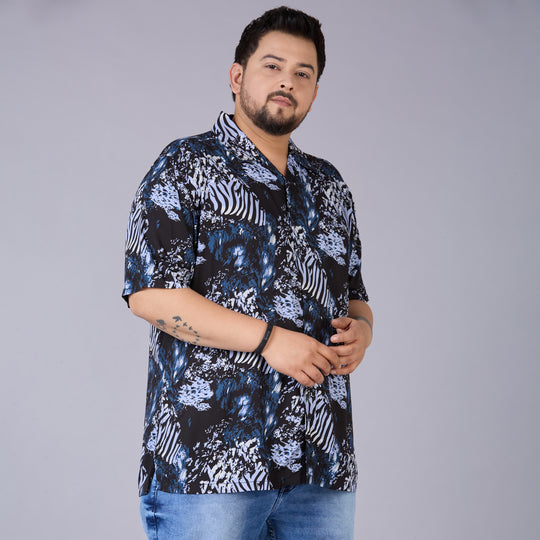 Plus Size Men's Abstract Print Shirt