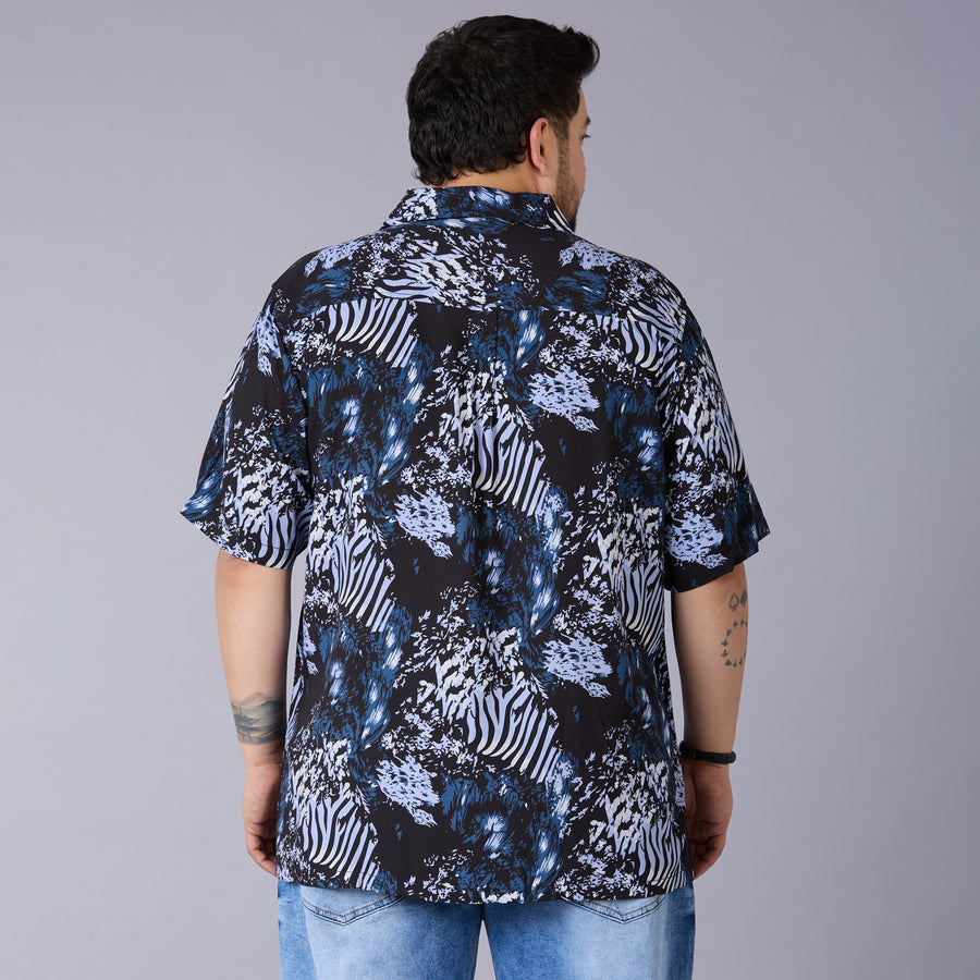 Plus Size Men's Abstract Print Shirt