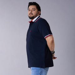 Classic Tipped Cotton Piqué Polo – Navy with Contrast Collar