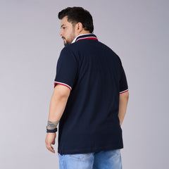 Classic Tipped Cotton Piqué Polo – Navy with Contrast Collar