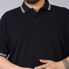 Classic Tipped Cotton Piqué Polo – Navy with Contrast Collar