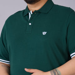 Emerald Green Classic Polo with Contrast