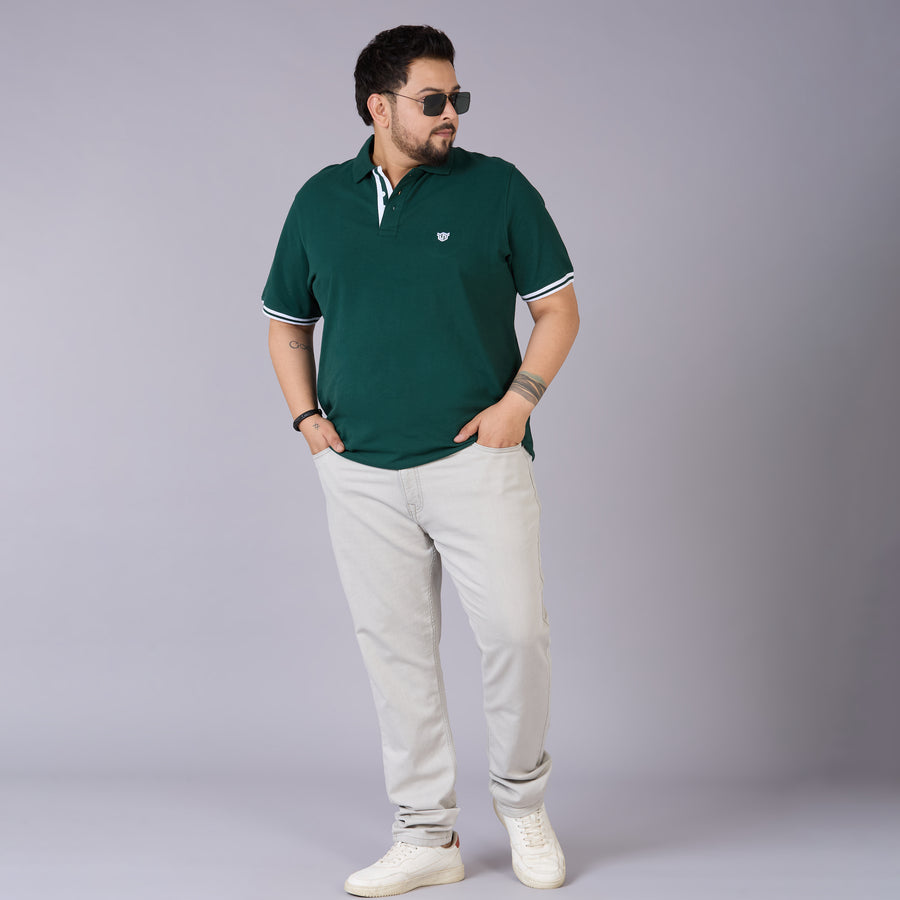 Emerald Green Classic Polo with Contrast