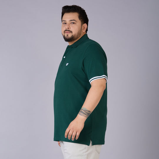 Emerald Green Classic Polo with Contrast