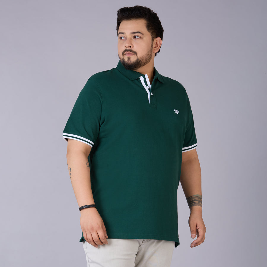 Emerald Green Classic Polo with Contrast