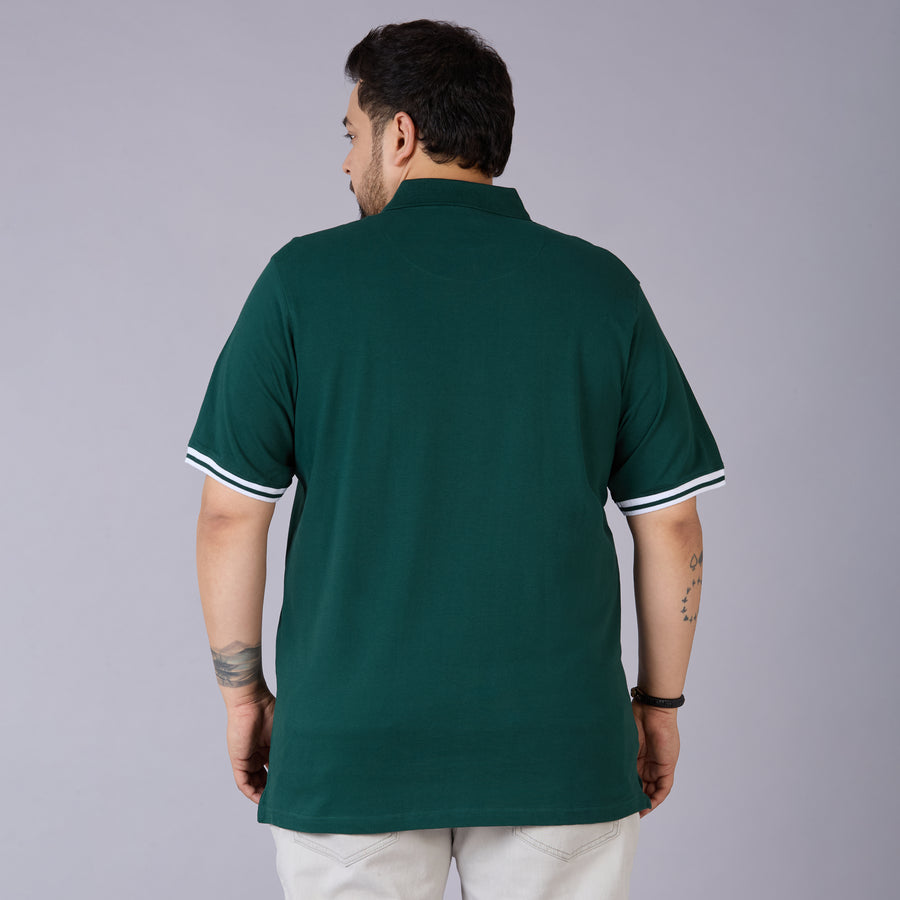 Emerald Green Classic Polo with Contrast