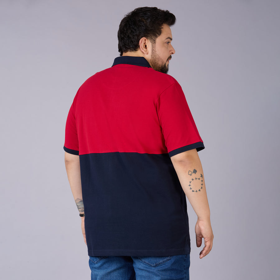 Navy & Red Cut & Sew Polo