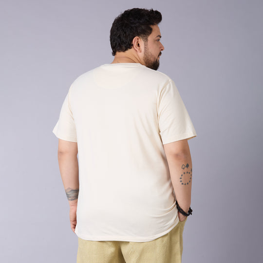 Mens Plus Size Off White Solid Tee