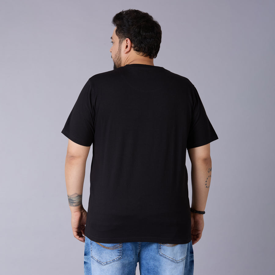 Mens Plus Size Black Solid Tee
