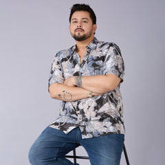 Black & Brown Floral Digital Printed Shirt