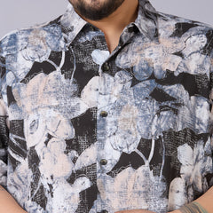 Black & Brown Floral Digital Printed Shirt