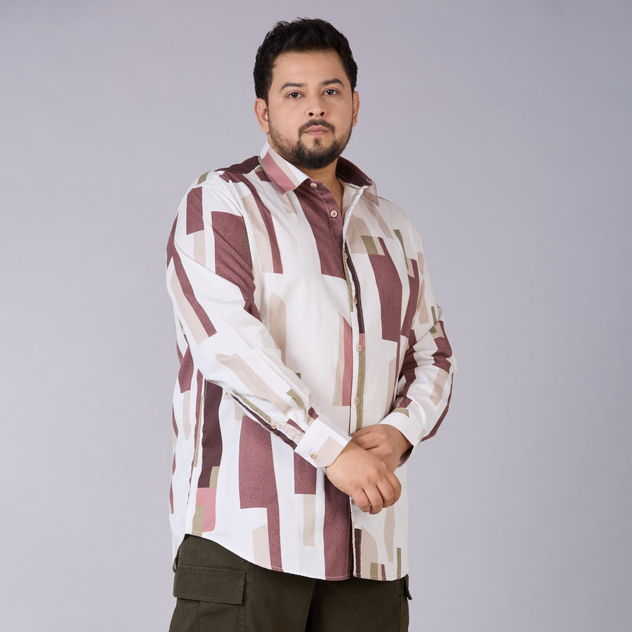 Mens Plus Size Shadow Safari – Printed Rayon Shirt