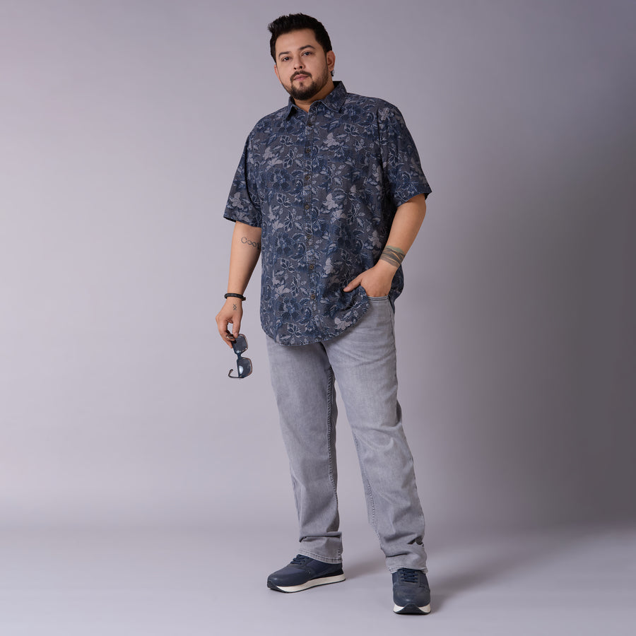 Vintage Noir – Indigo Printed Shirt