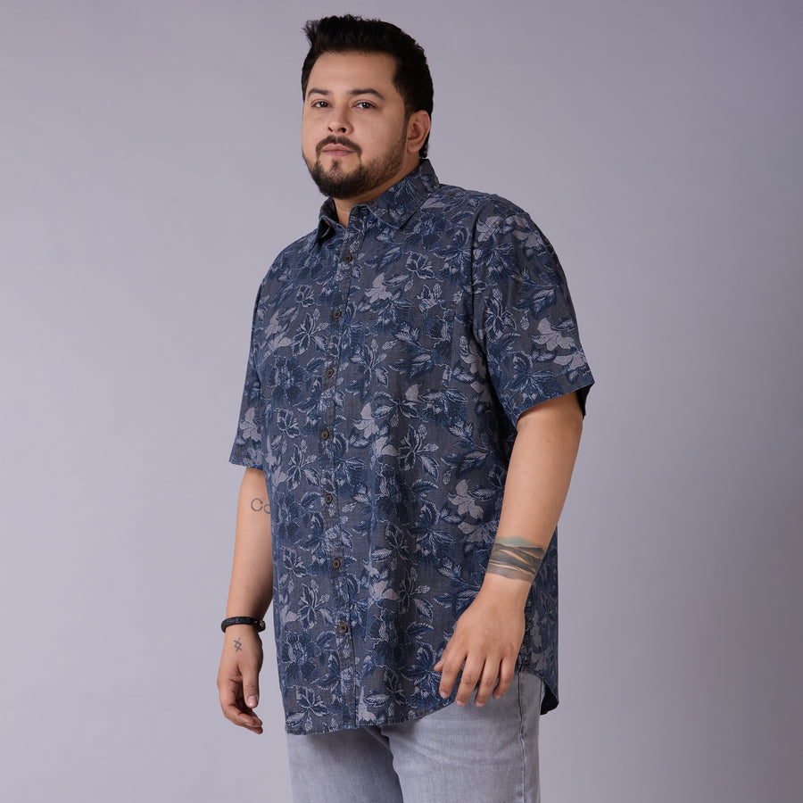 Vintage Noir – Indigo Printed Shirt