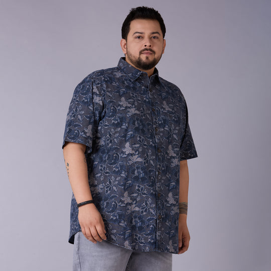 Vintage Noir – Indigo Printed Shirt