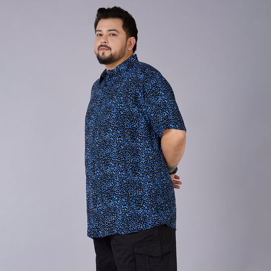 Mens Plus Size Blue Swirl – Men’s Viscose Shirt