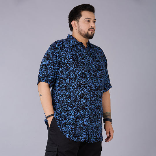 Mens Plus Size Blue Swirl – Men’s Viscose Shirt