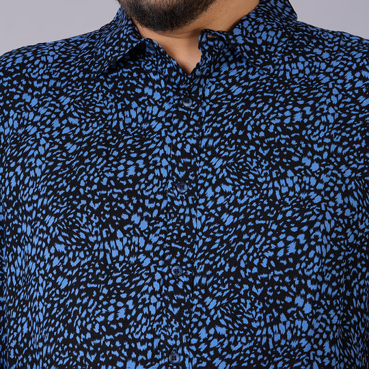 Mens Plus Size Blue Swirl – Men’s Viscose Shirt