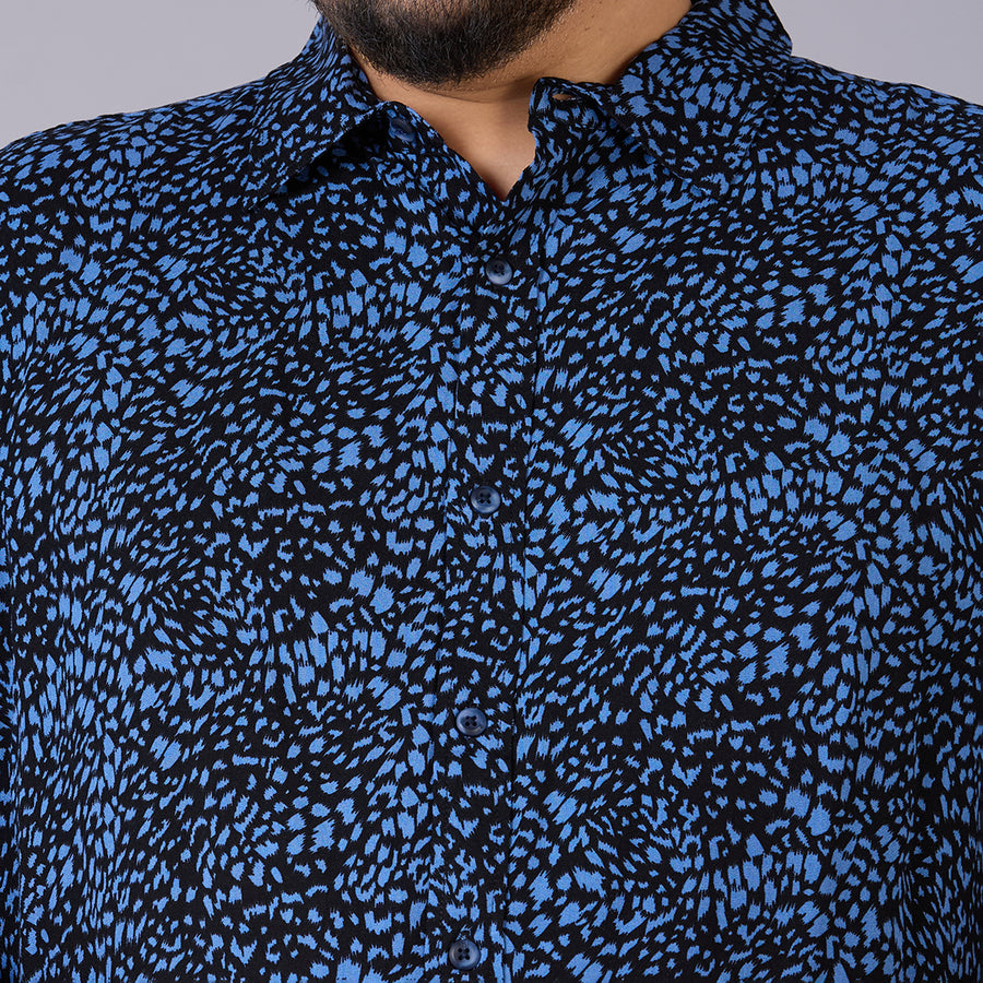 Mens Plus Size Blue Swirl – Men’s Viscose Shirt