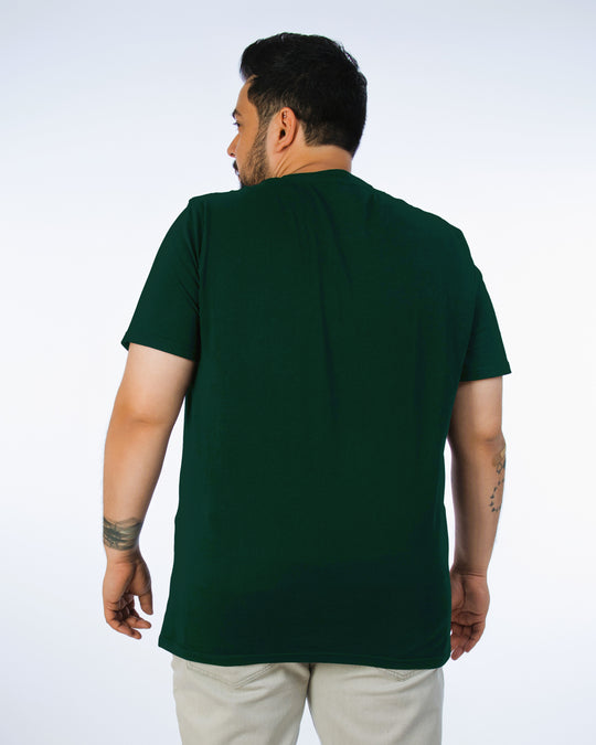 Mens Plus Size Green Solid Tee