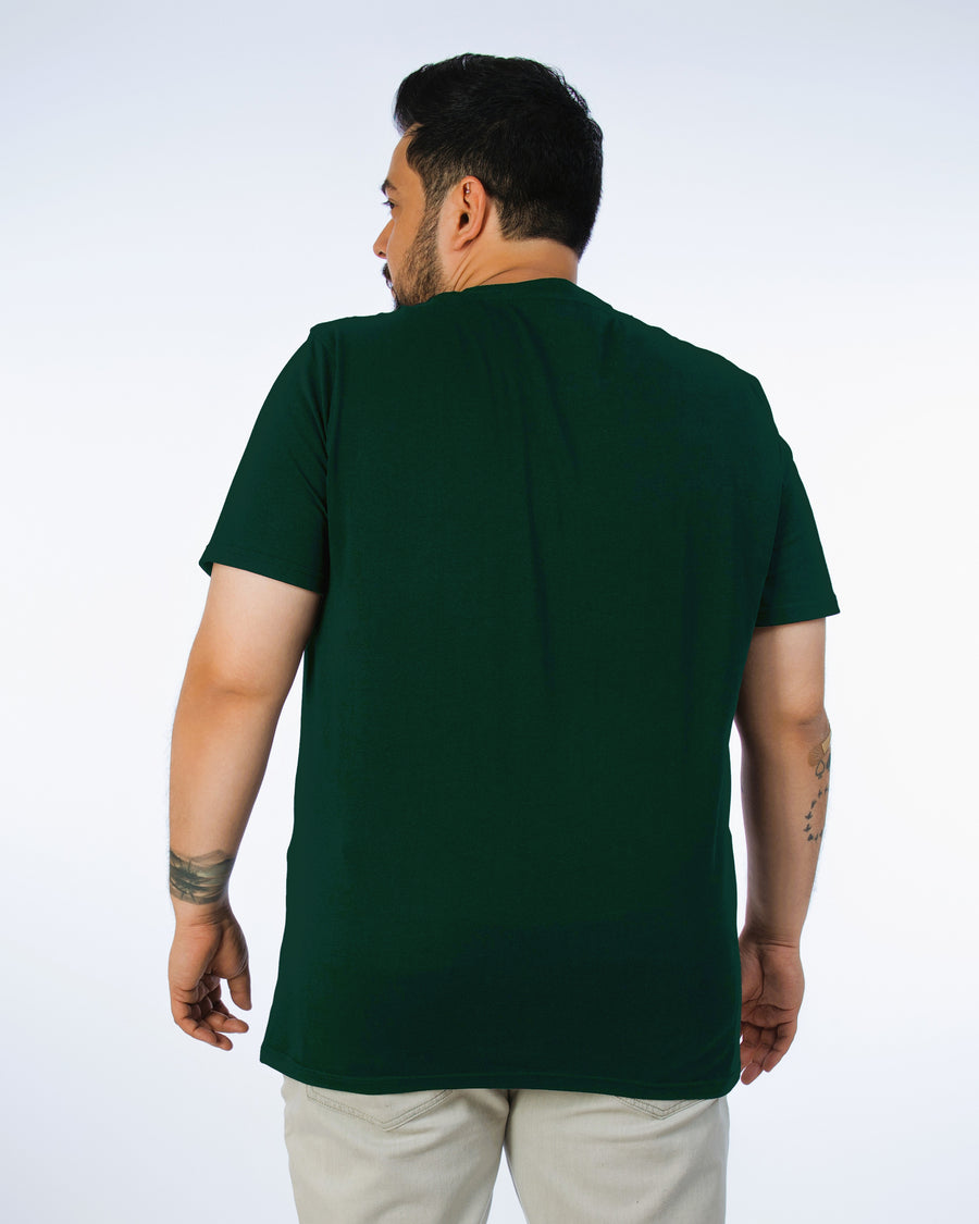 Mens Plus Size Green Solid Tee