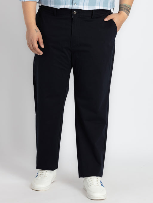 Mens Plus Size Navy Chino Trouser