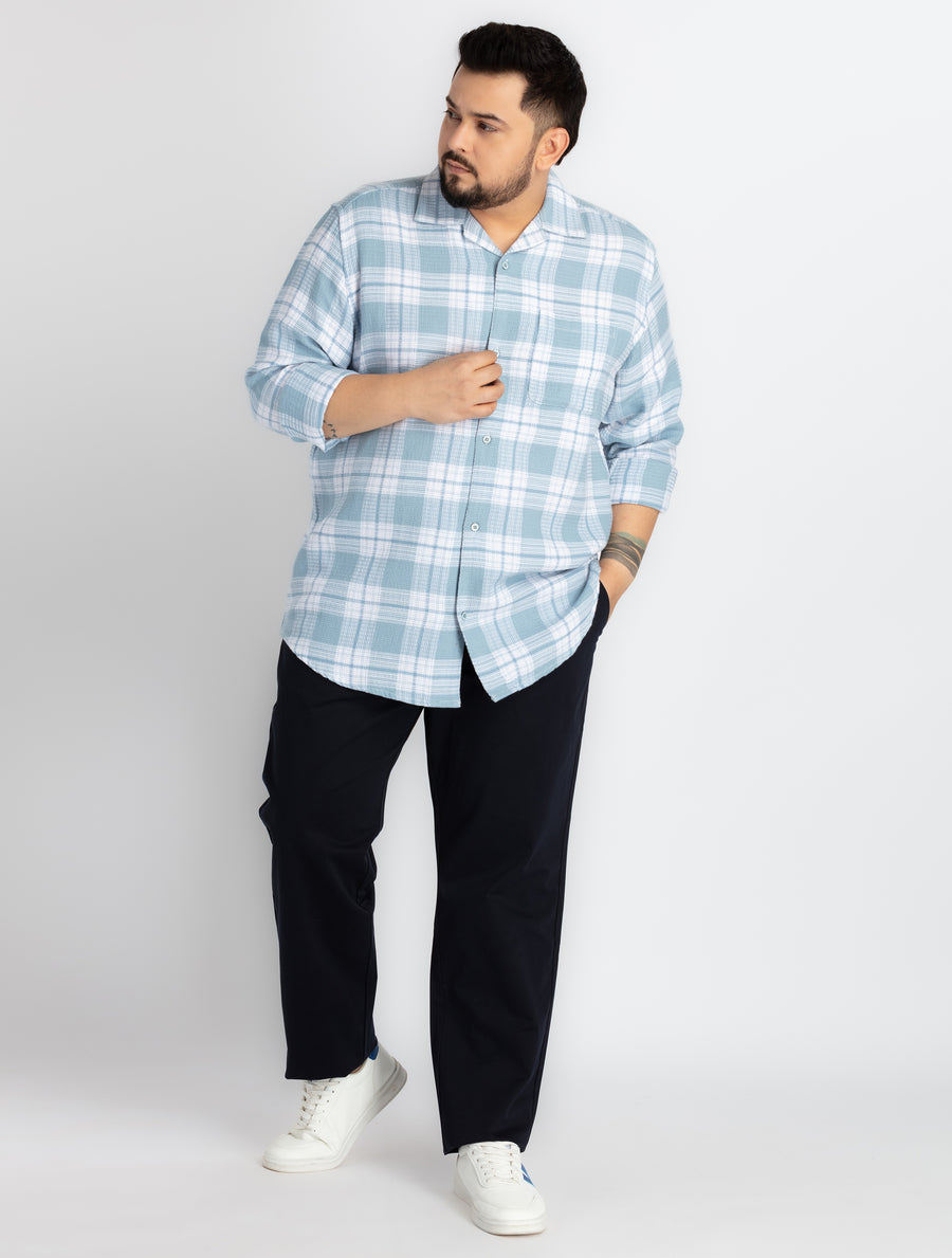 Mens Plus Size Navy Chino Trouser
