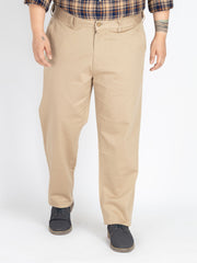 Mens Plus Size khaki flexi waist chino