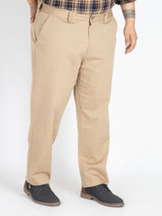 Mens Plus Size khaki flexi waist chino