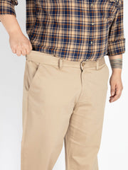 Mens Plus Size khaki flexi waist chino