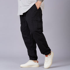 Mens Plus Size Cotton Cargo Jogger – Built for Comfort, Made for Movement-Black