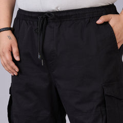 Mens Plus Size Cotton Cargo Jogger – Built for Comfort, Made for Movement-Black