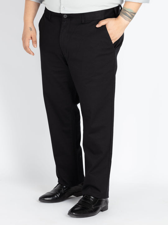 Black flexi waist chino