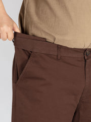 Mens Plus Size brown flexi waist chino