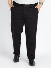 Black flexi waist chino
