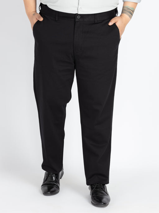 Black flexi waist chino