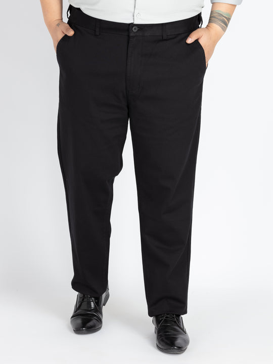 Black flexi waist chino