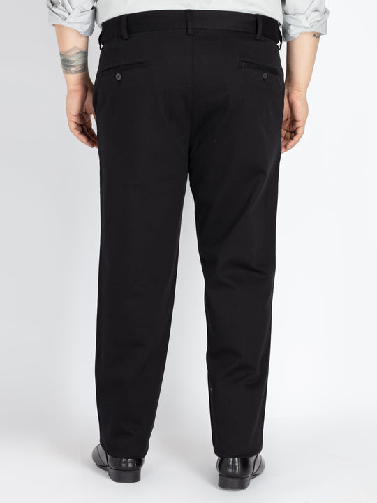 Black flexi waist chino