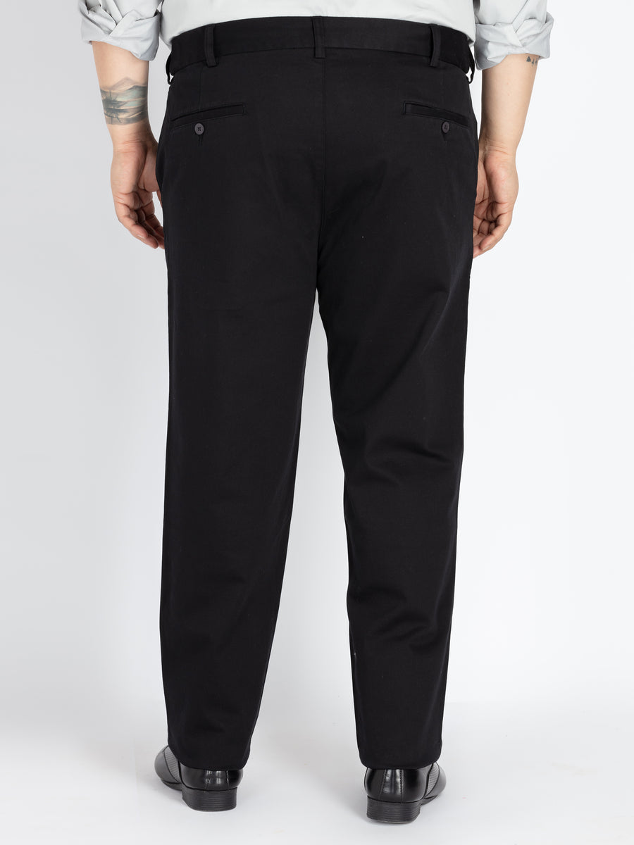 Black flexi waist chino